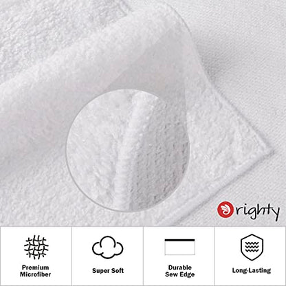 Orighty 12-Pack White Hand Towels - Quick Drying & Absorbent Microfiber Gym Towels 16x28 inches - Lightweight & Thin White Yoga Towels - Multi-Purpose Camping Towels for SPA, Hotel & Bathroom | Quick Drying & Absorbent, Lightweight & Thin White Yoga Towel