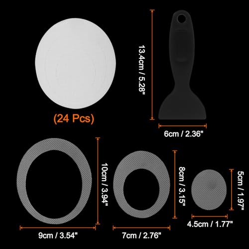 HARFINGTON 24pcs Non Slip Bathtub Stickers Bath Shower Floor 4" Anti-Slip Adhesive Sticker Tape Oval Style Decals with Scraper for Bathroom Kitchen Bathtub Treads Stairs, Transparent - color: Transparent