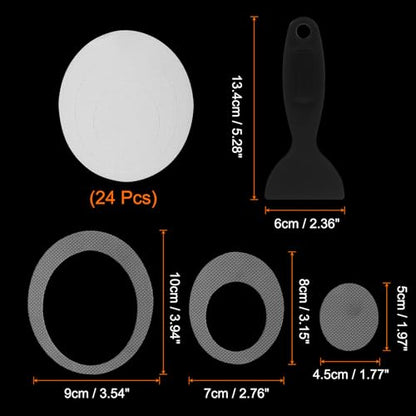 HARFINGTON 24pcs Non Slip Bathtub Stickers Bath Shower Floor 4" Anti-Slip Adhesive Sticker Tape Oval Style Decals with Scraper for Bathroom Kitchen Bathtub Treads Stairs, Transparent - color: Transparent