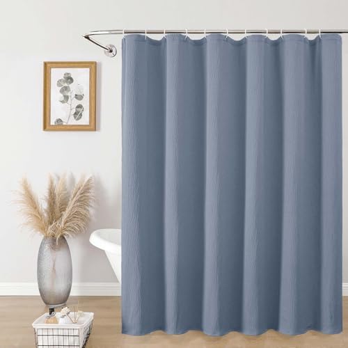 Aiyufeng 3D Textured Sky Blue Shower Curtain for Bathroom, Fabric Shower Curtain Soft Cloth & Hotel Spa Quality, Luxury Boho Bathroom Curtains, Machine Washable, Sky Blue, 72x72 Inches - color: Sky Blue, size: 72"W x 72"L (Pack of 1)