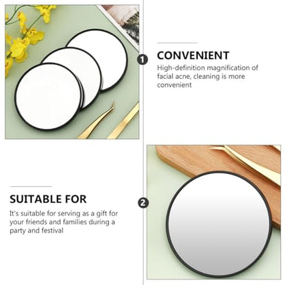 10x Magnifying Cosmetic Mirror 3pcs Set with Double Suction Cups Portable Compact Makeup Mirror for Travel and Personal Care