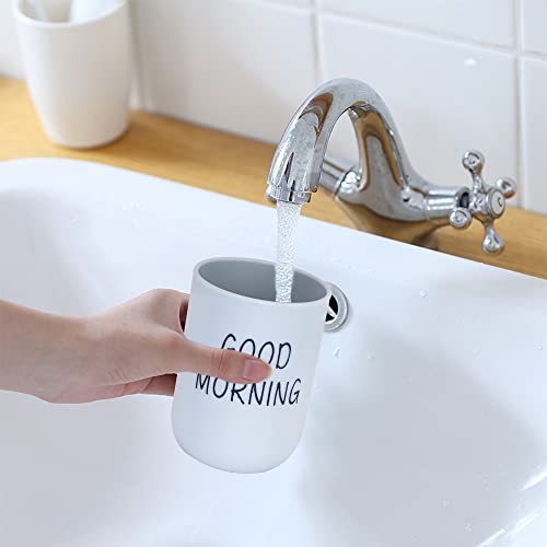SITAKE 4 Pcs Bathroom Tumblers Cups, Unbreakable Reusable Toothbrush Holders, Eco-Friendly Plastic Drinking Cups for Water, Coffee, Milk, Juice, Tea(4 Colors)