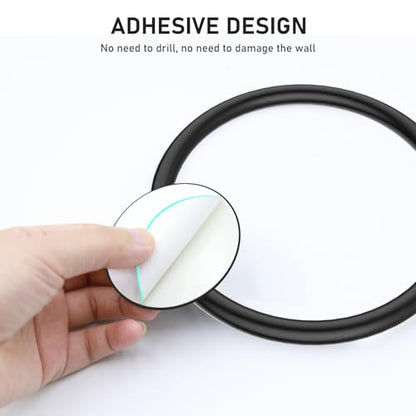 SetSail Towel Holder, Adhesive Hand Towel Holder for Bathroom Wall Stainless Steel Towel Ring Matte Black Towel Hanger Heavy Duty Towel Racks for Bathroom, Kitchen