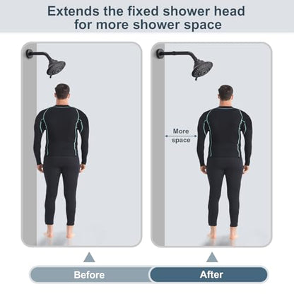 BRIGHT SHOWERS Shower Arm Extender for Rain and Handheld Shower Head, 4 Inch Shower Head Extension Arm, Shower Pipe Extension for Extending or Lowering Showerhead, Oil-Rubbed Bronze - color: Oil Rubbed Bronze, style: 4 Inch Extension