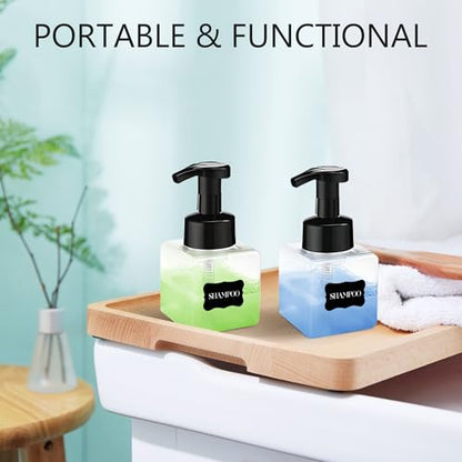 8.5 oz Foaming Soap Dispenser Plastic Foaming Pump Bottle, Refillable Dispenser with Plastic Pump, Empty Hand Bottles for Liquid Soap, Shampoo, Bathroom,Hotel,Restaurant (15, Transparent) - color: Transparent, size: 15