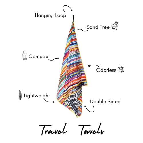 Microfiber Beach Towel - Quick Dry, Sand Free and Oversized 71x35 | Super absorbent, lightweight, swimming, gym, extra large, pool, cruise, camping, yoga, travel, compact, carry bag, vacation - color: Key West