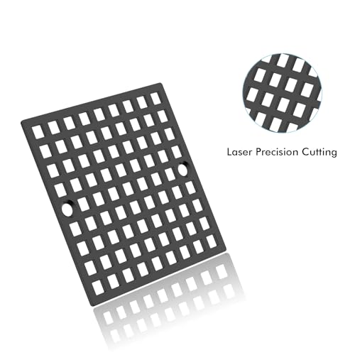 EXF 4 Inch Screw in Square Shower Floor Drain Cover, Stainless Steel Replacement Shower Drain Strainer Hair Catcher Matte Black - color: Black-square