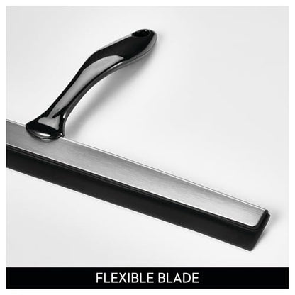 iDesign Bathroom Shower Squeegee, Black/Chrome | Wall Hook Included - color: Black/Chrome, style: Pack of 1