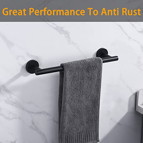 Nolimas Matte Black Bath Hand Towel Bar Single Bars Towel Rack Rod Classic Wall Mounted Stainless Steel Bathroom Towel Bar Toilet Kitchen Towel Shelf Single Layer,12inch - color: Matte Black, size: 12inch