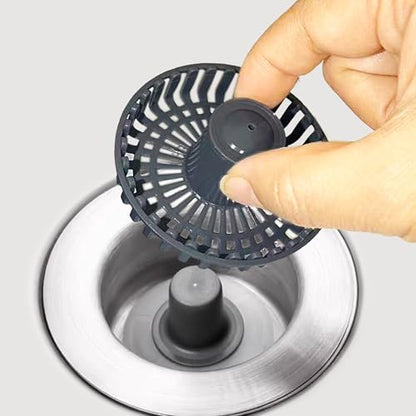 Kitchen Sink Drain Stopper Black Sink Strainer Kitchen Sink Drain Strainer | Drain Stopper 3 in 1 Pop Up with an Extra Basket Sink Drain Strainer Black, Kitchen Sink Stopper for US Standard 3-1/2 Inch - color: Model E Copper Black
