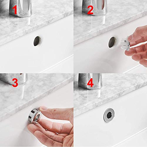Sink Basin Trim Overflow Cover Ring Brass Insert in Hole Round Caps | Oil Rubbed Bronze ORB by Homevacious - color: Oil Rubbed Bronze