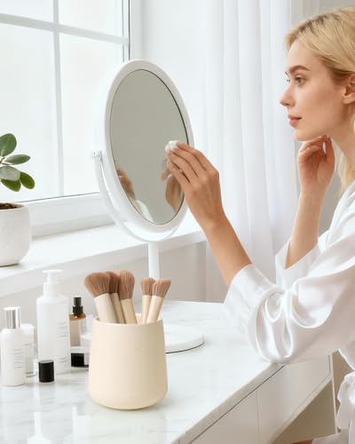 BosilunLife Ceramic Toothbrush Holder (Apricot, Rounded Base) - color: Apricot-rb, size: rounded base