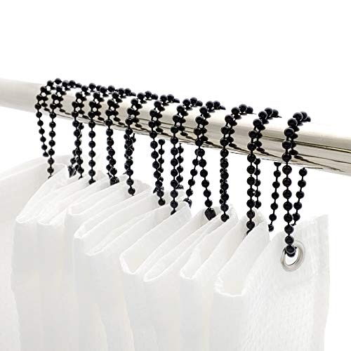 Shower Curtain Hooks Rings, Shower Hooks for Bathroom Shower Rods Curtains, Set of 12 Hooks, spa-Quality Look-Black - color: Black, size: 6 Inch