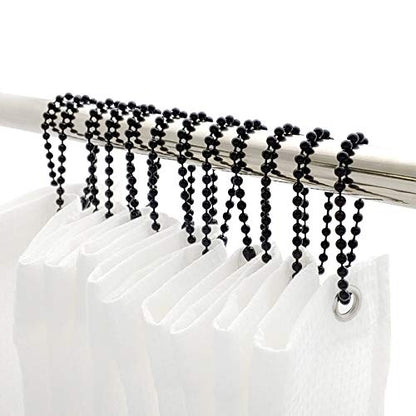 Shower Curtain Hooks Rings, Shower Hooks for Bathroom Shower Rods Curtains, Set of 12 Hooks, spa-Quality Look-Black - color: Black, size: 6 Inch