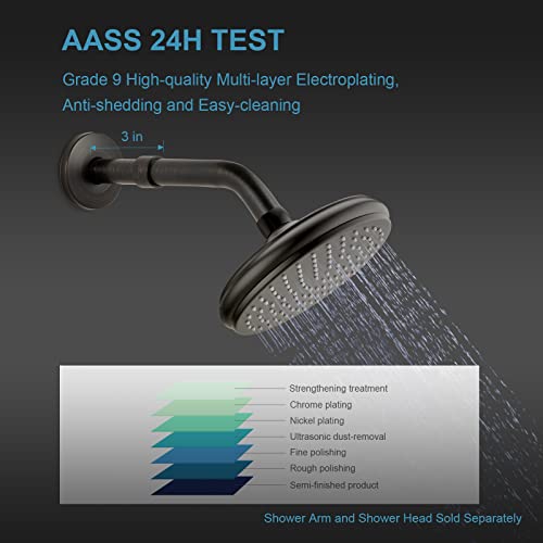 OFFO Shower Head Extension Arm 3 in, Oil Rubbed Bronze Shower Arm Extension Shower Head Extender Made of 304 Stainless Steel Shower Pipe Extension - color: Oil Rubbed Bronze, style: 3 in