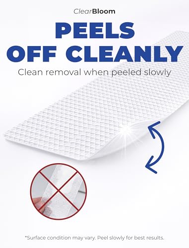 XXL Anti Slip Shower Stickers 12 PCS, Non-Slip Bath Tub Strips, Clear | Improves Grip and Traction on Wet Floors | Safety Option for Seniors & Adults | Peel-and-Stick Install, Scraper Tool Included - color: Clear