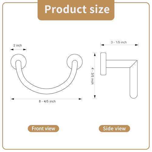HouseAid Stainless Steel Towel Ring for Bathroom, Hand Towel Holder, Modern Semi-Circular Hand Towel Rack, Wall Mounted, Brushed Gold - color: Brushed Gold