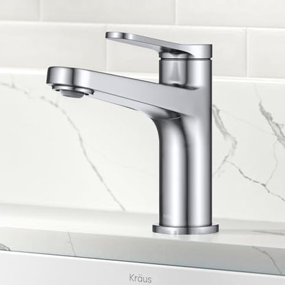 KRAUS Indy Single Handle One Hole Bathroom Sink Faucet in Chrome, KBF-1411CH - color: Chrome, style: Basin + Pop-Up Drain