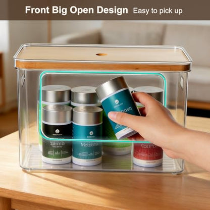 Hudgan Potato and Onion Storage Bin for Pantry Organizers Straight Side, Stackable, 2 Set