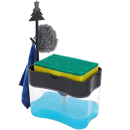 New 2026 Version Premium Quality Dish Soap Dispenser - Countertop Kitchen Soap Dispenser, Sink Dish Washing Soap Dispenser 13 Ounces (Sponge Included) - color: Gray