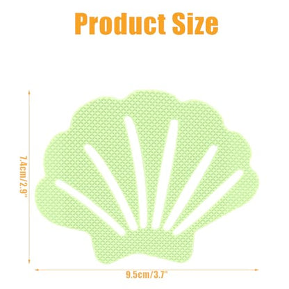 12 Pcs Luminous Green Bathtub Stickers Non Slip Sea Shell | Adhesive Decals, For Floor, Ladders, Bath Tub, Stairs, Bathroom, Shower Stickers - color: Luminous Green