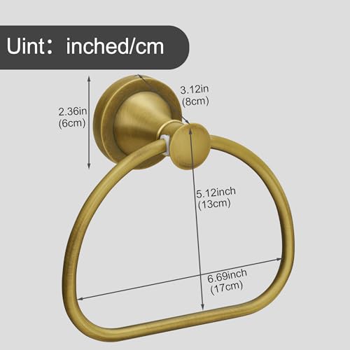 Brass Bathroom Hand Towel Holder, Antique Brass Towel Ring Holder, Wall Mounted Towel Rack Hanger Home Half Round Bathroom Hardware Accessory Modern - color: Brass