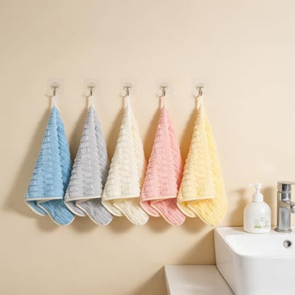 Hanging Hand Towels with Loops for Bathroom,Soft, Absorbent, Quick Dry for Drying Hands and Multi Surfaces, Pack of 5, 23.6" x 11.8"