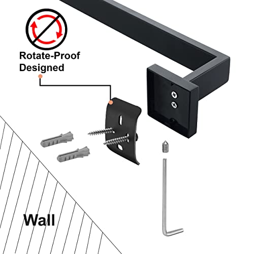 Nolimas Matte Black Bath Towel Bar Single Bars Towel Rack Rod Classic Wall Mounted Stainless Steel Bathroom Towel Bar Toilet Kitchen Towel Shelf Single Layer, 24inch - color: Matte Black, size: 24 inch
