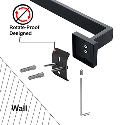 Nolimas Matte Black Bath Towel Bar Single Bars Towel Rack Rod Classic Wall Mounted Stainless Steel Bathroom Towel Bar Toilet Kitchen Towel Shelf Single Layer, 24inch - color: Matte Black, size: 24 inch