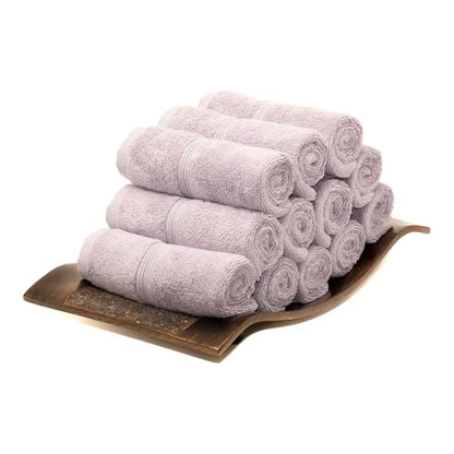 Mosobam Turkish Washcloths, 12 Pack, 13 x 13 in, 700 GSM, Lavender Aura | 12 washcloth face towels, 13 x 13 in, 700 GSM bamboo-viscose and Turkish cotton blend, plush, absorbent and woven in Turkey - color: Lavender Aura, size: Washcloths, Set of 12