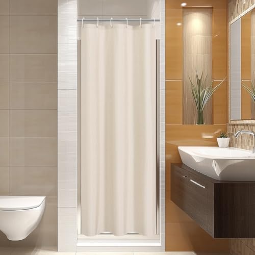 Waterproof Fabric Shower Curtain,No Liner Needed,36x72,Cream | 2-in-1 Design,Linen Textured,100% Waterproof TPU-Laminated Backing,Magnetic Weighted,Machine Washable,For Bathroom,Hotel - color: Cream, size: 36"W x 72"L (Pack of 1)