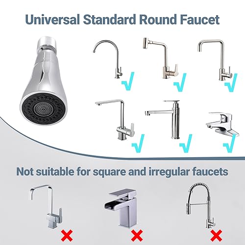 Kitchen Sink Faucet Sprayer Attachment - Movable Kitchen Tap Head 360° Rotatable Anti-Splash Sink Sprayer Facuet Nozzle Head Water Saving Faucet Aerator - 2 Modes Sprayer Chrome - style: 2 Modes Sprayer