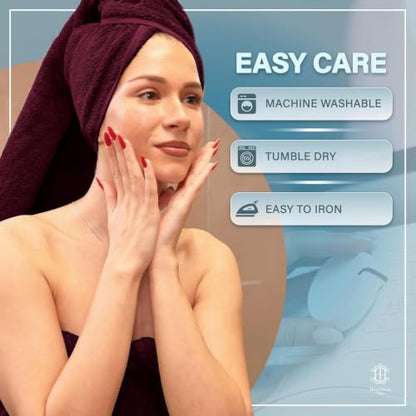 Luxe 2-Piece Bath Towel Set – Large Soft Cotton Towels, Absorbent, Durable & Skin-Friendly, Machine Washable, 27 x 54 in (Velvet Wine) - color: Velvet Wine