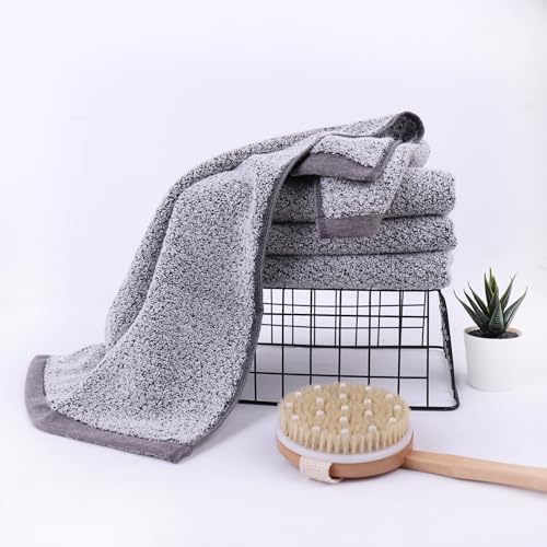 Everplush 4-Piece Premium Hand Towel Sets: Super-Soft, Highly Absorbent & Quick Drying Bathroom Towels – Versatile for Hotel, Bathroom, Shower, Spa, 16x30 Inches(Grey, 16" x 30") - color: Grey