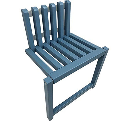 Folding Chair Wall-Mounted Invisible Shoe-Changing Stool Made of Solid Wood Wall Seat Folding with Support Legs Saving Space Suitable for Various Occasions Blue - color: Blue