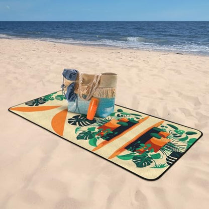 Cartoon Turtle Back Bamboo Coral Fleece Bath Towel 27x55 Inch - Premium Absorbency for Bathing, Sports, Travel and Outdoor Use