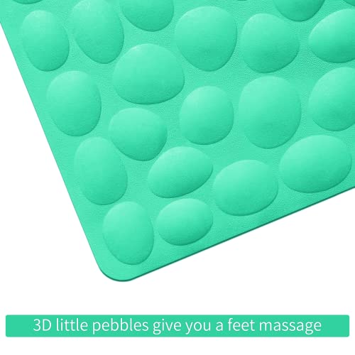 Non-Slip Bathtub Mat OTHWAY Soft Rubber Bathroom Bathmat with Strong Suction Cups (Fruit Green, 16x40 inch) - color: Fruit Green, size: 40" x 16" (Rectangular)