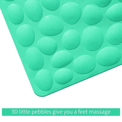 Non-Slip Bathtub Mat OTHWAY Soft Rubber Bathroom Bathmat with Strong Suction Cups (Fruit Green, 16x40 inch) - color: Fruit Green, size: 40" x 16" (Rectangular)