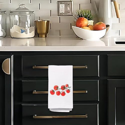 Cherry Tomato Towels, Red Dish & Hand Towels for Kitchen & Bathroom, Gardener Gifts, 16x24 Inches - color: Cherry Tomato
