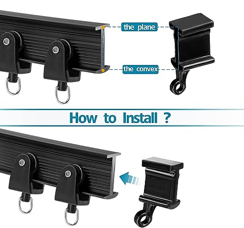 Flexible Bendable Curtain Track End Caps, Set of 4 Curved Siding Ceiling Wall Mount Black Curtain Rail Ends Stops - color: Black, size: 4pcs end caps