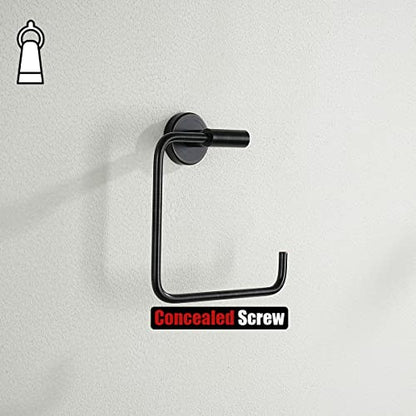 JQK Towel Ring Oil Rubbed Bronze, Stainless Steel Square Ring Towel Holder for Bathroom, 6 Inch ORB Wall Mount, TR140-ORB - color: Oil Rubbed Bronze