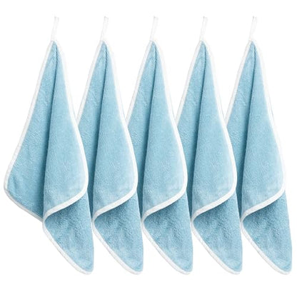 Soft Baby Washcloths Set - Absorbent Natural Baby Wash Cloth for Delicate Skin - 12"x12" Large Baby Bath Washcloths - Newborn Bath Face Towel (Blue) - color: Blue