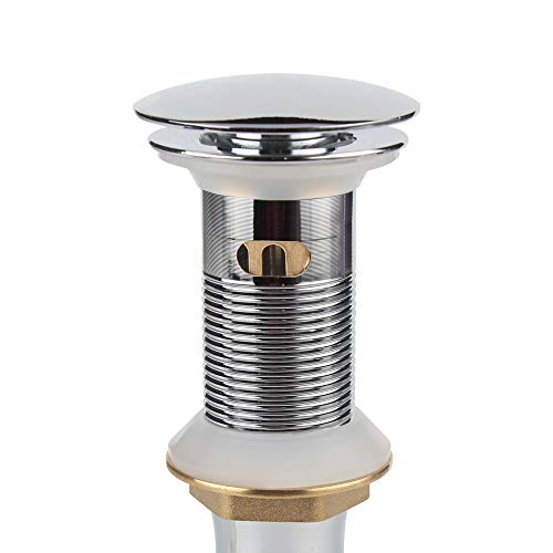 Pop Up Sink Drain with Overflow, Bathroom Faucet Vessel Vanity Sink Drain with Detachable Basket Stopper, Polished Chrome (Pack of 3) - color: Chrome, size: Big Popup Cap (Pack of 3)
