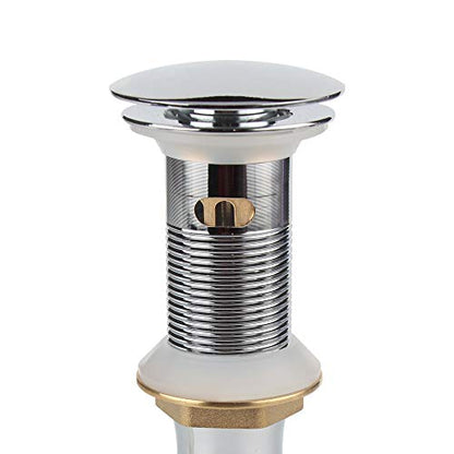 Pop Up Sink Drain with Overflow, Bathroom Faucet Vessel Vanity Sink Drain with Detachable Basket Stopper, Polished Chrome (Pack of 3) - color: Chrome, size: Big Popup Cap (Pack of 3)
