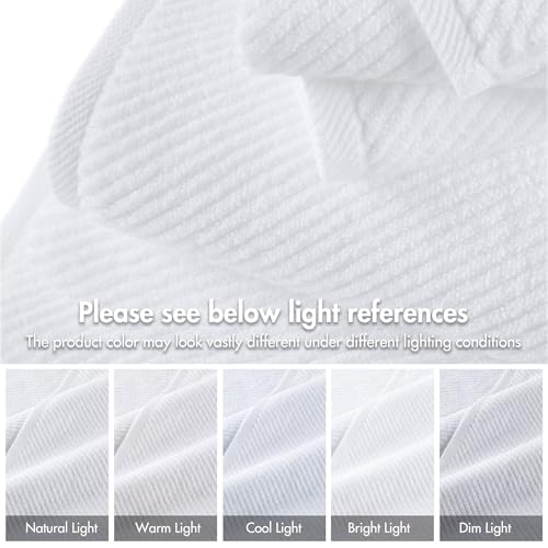 Madison Park 100% Zero Twist Cotton 4 Piece Bathroom Hand Towels, White | 18" x 28" Bath Hand Towels, 500 GSM Diagonal Ribbed, Soft, Quick Dry, Highly Absorbent, Durable, Modern, OEKO TEX - color: White, size: 4 Piece Hand Towel Set