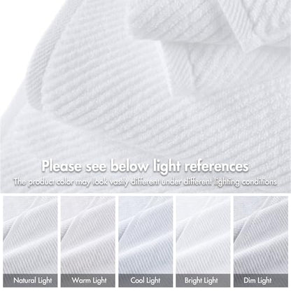 Madison Park 100% Zero Twist Cotton 4 Piece Bathroom Hand Towels, White | 18" x 28" Bath Hand Towels, 500 GSM Diagonal Ribbed, Soft, Quick Dry, Highly Absorbent, Durable, Modern, OEKO TEX - color: White, size: 4 Piece Hand Towel Set