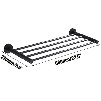 20 Inch Bathroom Towel Rack, Hotel Style Towel Racks for Bathroom Wall Mounted, Modern Towel Bar Rack, 2-Tier Towel Shelves, Black - color: Black, size: 20 Inches