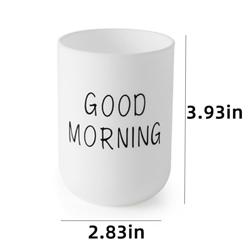Toothbrush Cup 2Pcs, Bathroom Toothbrush Holder, Storage Cup 300ml, Drinking Cup, Reusable (Black + White) - color: Black + White