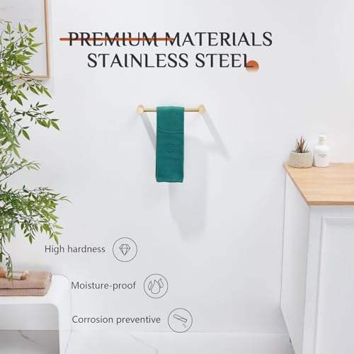 KOKOSIRI Bathroom Towel Bar 16-Inch Single Rail for Bathroom Hardware Hand Towel Holder Hangers Wall Mount Brushed Gold Stainless Steel, B4007BG-L16 - color: Brushed Gold, size: 16-Inch