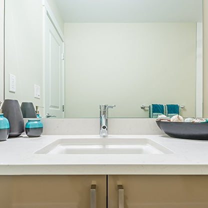 36 Inch Square Frameless Bathroom Vanity Mirror with Beveled Edge - Shatterproof Wall Mounted Decorative Glass with Safety Backing for Living Room Bedroom Hallway Entryway - Fab Glass and Mirror - size: 36"L x 36"W, style: Square